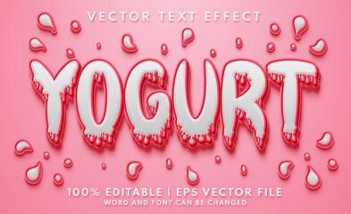 Wall Mural - Yogurt 3d editable text effect template