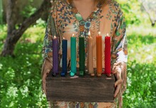 Chakras Colorful Handmade Candles From Wax. Energy Therapy, Mental Healing