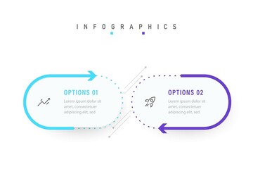 Wall Mural - vector infographic label design template with icons and 2 options or steps. can be used for process 