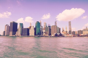 Wall Mural - New York City skyline. Retro filtered colors photo.