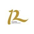 © Artic - 12 Year Anniversary Logo, 12 birthday,  Vector Template Design element for  invitation, wedding, jubilee and greeting card illustration.