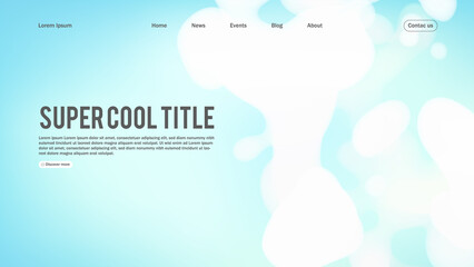 Landing page abstract design with dynamic line bubbles . Template for website or app.