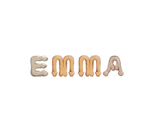 Emma Name In Letters Stylized As Male Reproductive Organs As A Decoration For Parties
