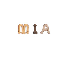Mia Name In Letters Stylized As Male Reproductive Organs As A Decoration For Parties
