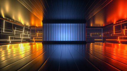 Wall Mural - an abstract technical background (3d rendering)