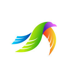 Sticker - flying bird logo with simple concept