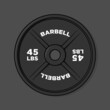 Barbell Weight Plate - Gym - Classic Old School - Iron Vector