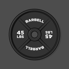 barbell weight plate - gym - classic old school - iron vector