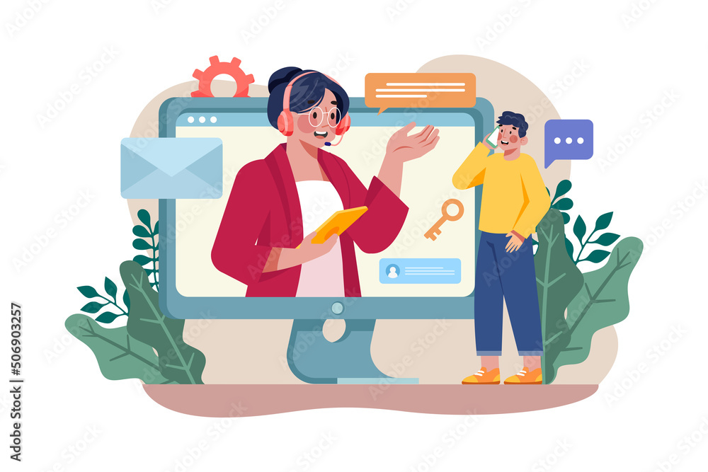 Customer service Illustration concept. Flat illustration isolated on ...