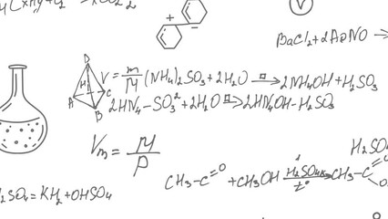 Wall Mural - school background in chemistry .handwritten formulas background.video animation hd 4k .