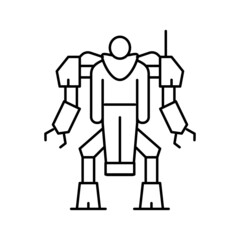 Wall Mural - augmenting robot line icon vector illustration