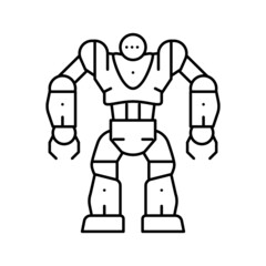 Wall Mural - cyborg robot line icon vector illustration