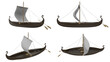 ancient ship on white background isolate 3d rendering illustration