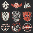 Rock and Roll t-shirt print set. Vector