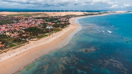 Wall Mural - Flecheiras Praia Paraíso Tropical Dunas Mar Ceará Nordeste Brasil Vila Pescadores Pitoresco Paisagem Cênica Vento Pesca Viagem Viajar Turismo