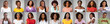 Leinwandbild Motiv Happy Positive Black Females Posing Over Grey Coloured Backgrounds