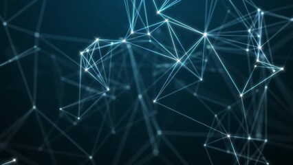 Abstract technology background from animated lines and dots. Looping seamless space geometrical backdrop