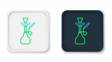 Poster - Line Hookah icon isolated on white background. Colorful outline concept. Vector