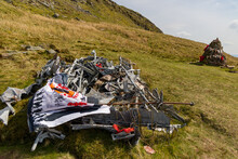 Wreckage Of A Royal Canadian Air Force Wellington Bomber (R1465) On A Remote Welsh Hillside