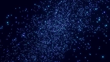 Wall Mural - cloud of glowing cosmic flow particles. design. lot of luminous particles are moving in cosmic strea