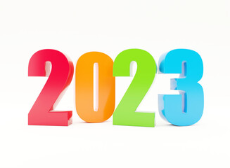 Wall Mural - 2023 colorful calendar background series 3d render