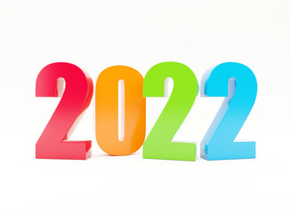 Wall Mural - 2022 colorful calendar background series 3d render