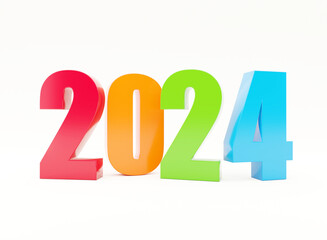 Wall Mural - 2024 colorful calendar background series 3d render