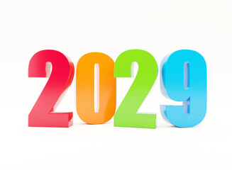 Wall Mural - 2029 colorful calendar background series 3d render