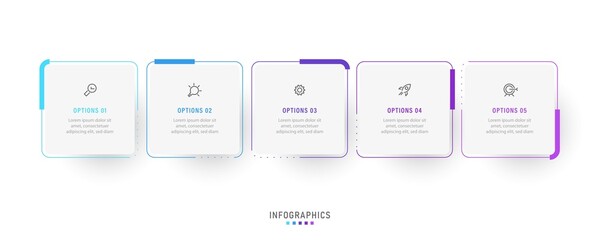 Wall Mural - vector infographic label design template with icons and 5 options or steps. can be used for process 