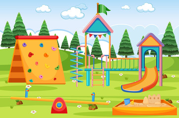 Poster - An outdoor playground scene