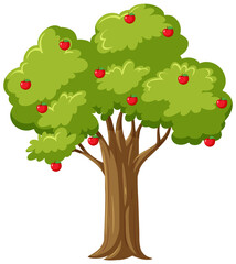 Wall Mural - Isolated apple tree in cartoon style