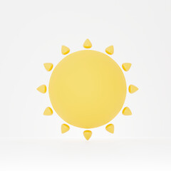 3d rendering of weather forecast icon on clean background for mock up and web banner. cartoon interf