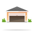 Empty garage vector isolated illustration