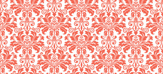floral pattern. vintage wallpaper in the baroque style. seamless vector background. white and pink o