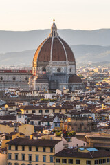 Wall Mural - views of santa maria del fiore cathedral in florence, italy