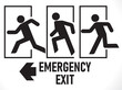 Exit emergency sign icon set vector