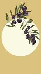 Wall Mural - Dark olives on branch