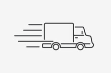 Delivery Van Or Truck Flat Design Icon