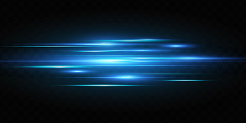 Vector illustration of a blue color. Light effect. Abstract laser beams of light. Chaotic neon rays of light 