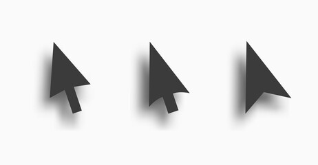 Poster - Vector computer arrows set isolated on white background. realistic 3d vector
