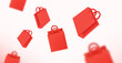 Flying shopping bags. Online shopping concept. 3d vector illustration