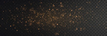 Fairy Dust Sparks And Golden Stars Shine With Special Light. Sparkling Magical Dust Particles. Dust Sparks Glitter. Christmas Abstract Stylish Light Effect. Dusty Shine Light. Vector Light On Png