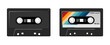 Audio cassette vector illustration. 80s technology. 90s cassette music player. Retro style 90s cassette for boombox illustration.