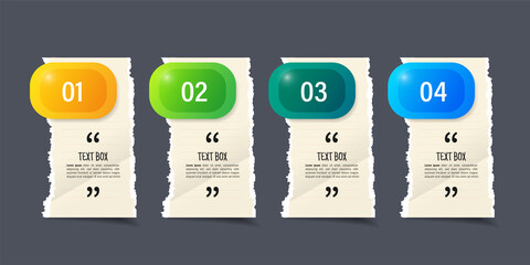Poster - Text box design with note papers mockups.	