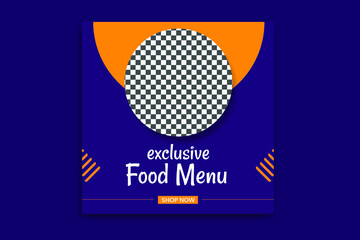 Wall Mural - food social media post restaurant food menu web banner square flyer