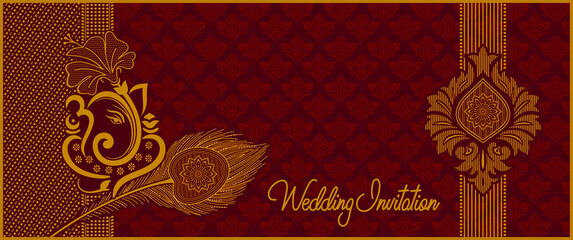 indian wedding invitation card design. vector illustration.