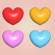 © Azad Mammedli - 3d cartoon style colorful hearts. Vector