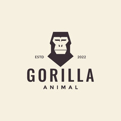 Wall Mural - simple hipster head gorilla logo design vector graphic symbol icon illustration creative idea