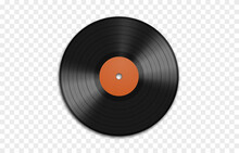 Vector Vinyl Record On An Isolated Transparent Background. Vinyl Record PNG. Old CDs, Music. PNG.