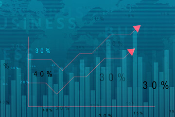 2d rendering Stock market online business concept. business Graph 